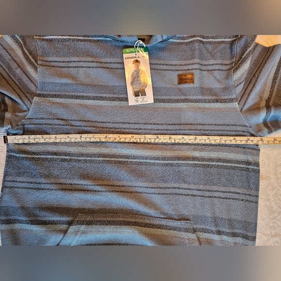 O'Neill Blue and Gray Striped Kids Hoodie, XL 14/16, NWT - Picture 8 of 9